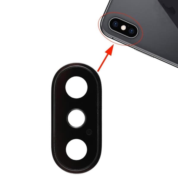 iPhone XS/XS Max Kameralins med Ram - Svart