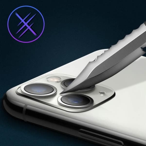 Faux Apparat Kamera - AVIZAR - iPhone 11 Pro - Glas Linse - Ridgeskydd - Vit