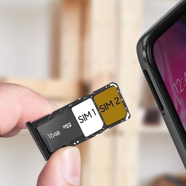 Ersättningsfack för SIM-kort för Samsung Galaxy A70 - Svart - Dual Nano SIM + Micro-SD - 20 g