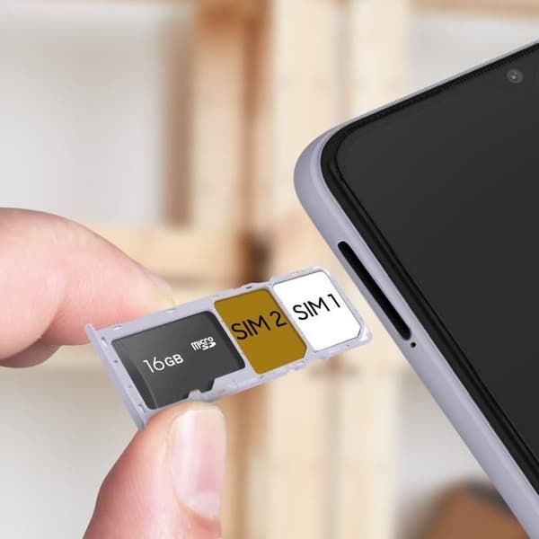 SIM-kortsfack - Samsung - Galaxy A22 5G - Lavendel - Dual Nano SIM - Micro-SD