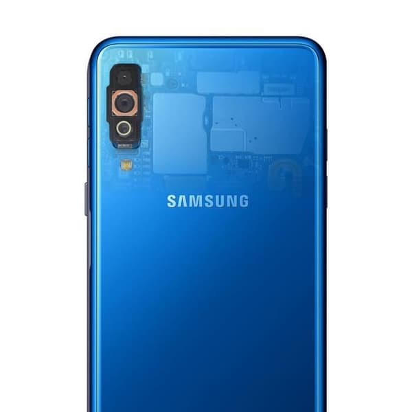 Bakkamera - Samsung - Galaxy A7 2018 - Hög kvalitet - Integrerad anslutningskabel - Svart