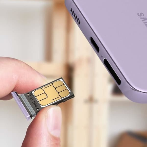 Ersättningsfack för SIM-kort - Samsung Galaxy S21 FE - Lila - 2 Nano SIM-kortplatser - CE och RoHS