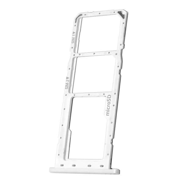 Ersättningsfack för SIM-kort - Samsung Galaxy A03s - Vit - Dual Nano SIM + Micro-SD