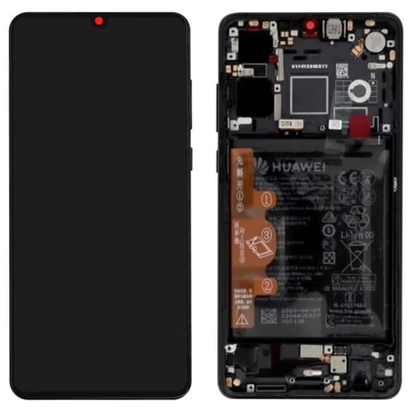 Komplett block - HUAWEI - P30 - LCD pekskärm - 3650mAh batteri - Original svart