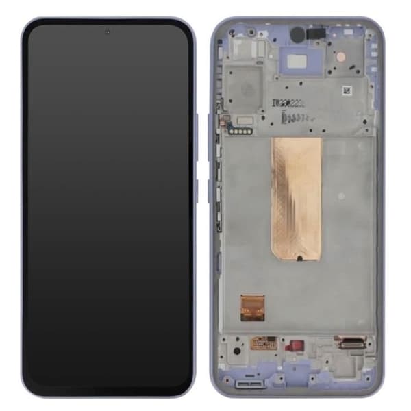 Officiell komplett skärm för Samsung A54 5G Touch Glass och lavendelchassi