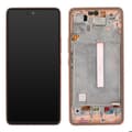 Miniatyrbild 1 av 4: Officiell komplett skärm för Samsung A53 5G med pekglas och Peach-chassi