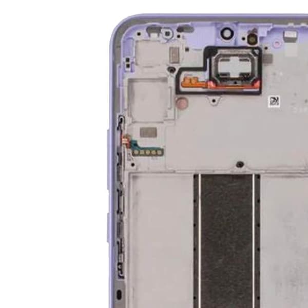 Officiell komplett skärm för Samsung A34 5G Touch Glass och lavendelchassi