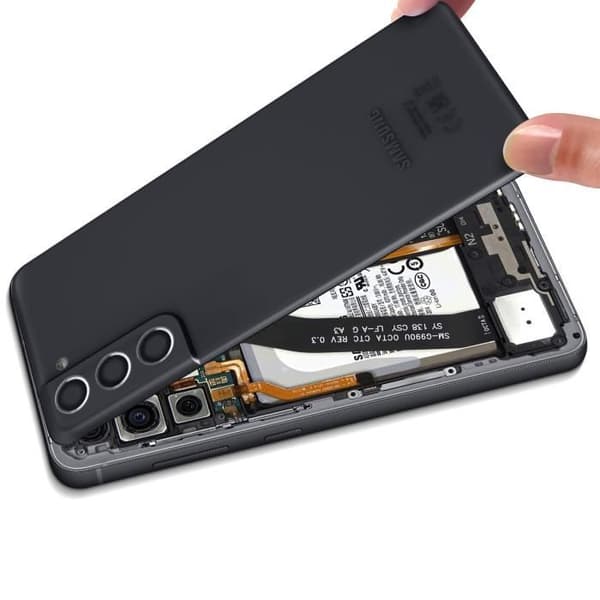Original Samsung Galaxy S21 FE batteriskal i grafit med lins