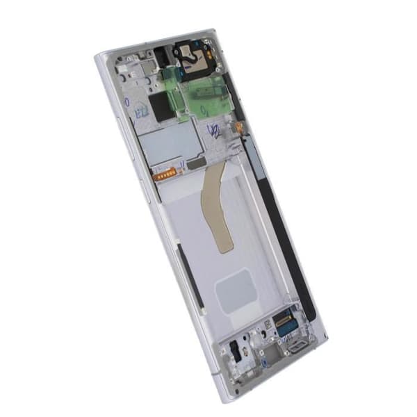 Komplett Block Galaxy S22 Ultra LCD-skärm Touchglas Original Samsung vit