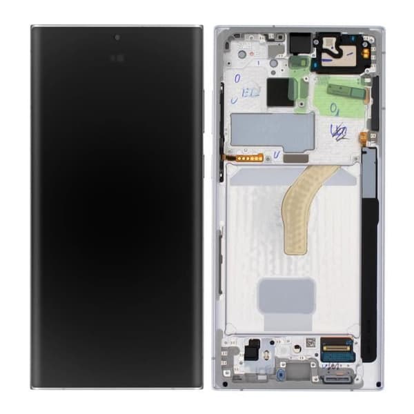 Komplett Block Galaxy S22 Ultra LCD-skärm Touchglas Original Samsung vit