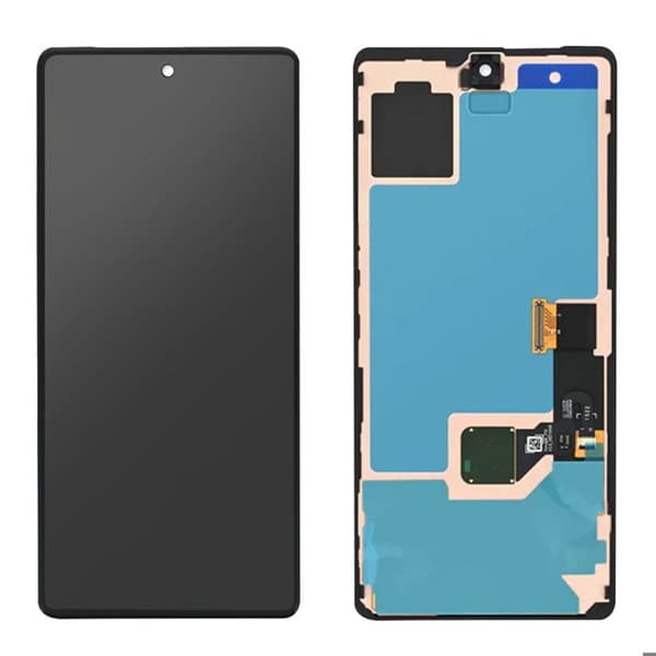 Officiell komplett skärm för Google Pixel 7 med pekglas och svart chassi
