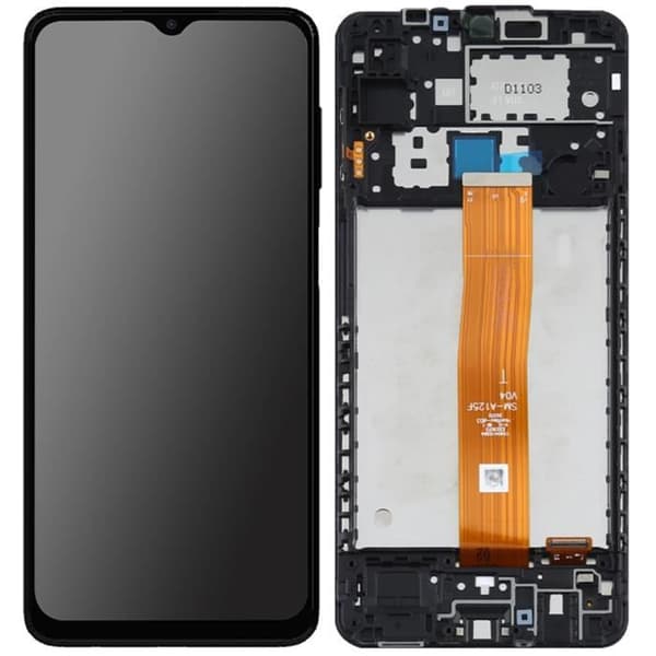 LCD-skärm - Samsung - Galaxy A12 - 6,5 tum - Original - Svart Touchscreen