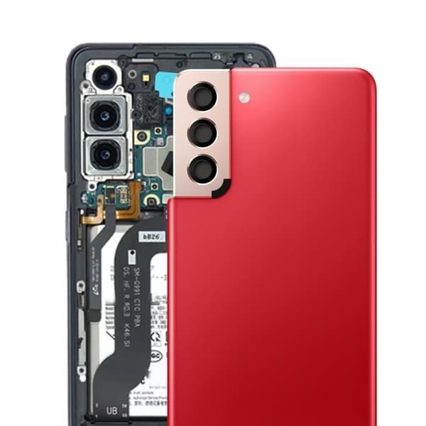 Batteri Cache - Samsung - Galaxy S21 Plus - Röd - Reservdel - Inbyggt Lim