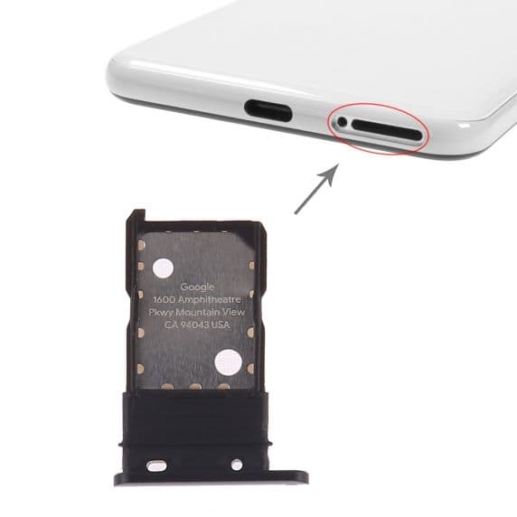 Google Pixel 3 Simkortshållare – Svart