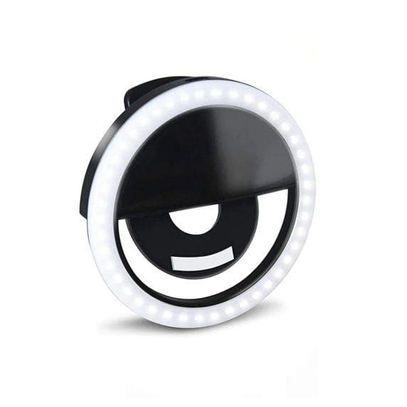 Ringljus/LED-Ring till mobiltelefon - Svart