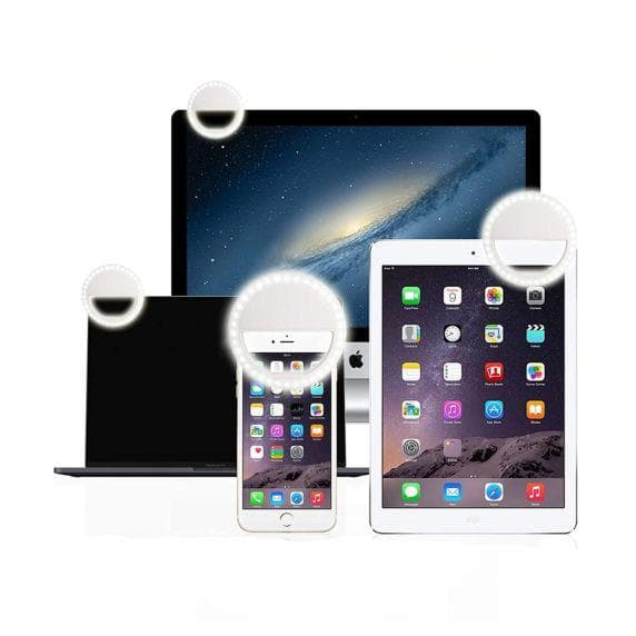 Ringljus/LED-Ring till mobiltelefon - Vit