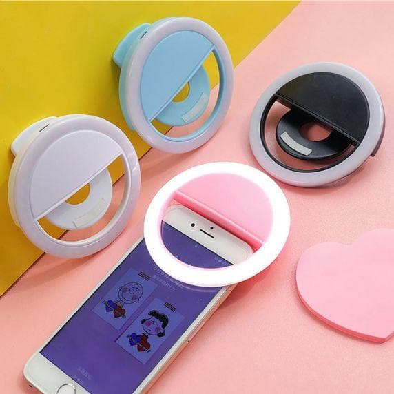 Ringljus/LED-Ring till mobiltelefon - Vit