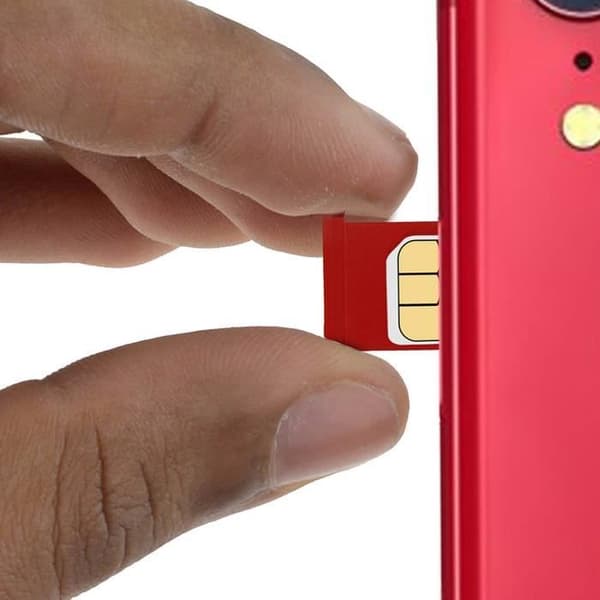 Ersättningsfack för SIM-kort för iPhone SE 2022, SE 2020 och 8 Röd