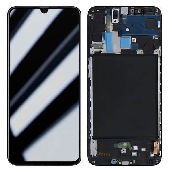 Komplett enhet för Samsung A70 - AVIZAR - LCD-skärm + pekglas - Svart - 100% funktionell
