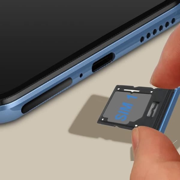 SIM-kortfack för Xiaomi 11 Lite 5G NE - AVIZAR - Blå - Dual Nano SIM - Micro-SD-kortplats