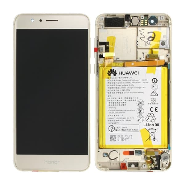 100% Original Huawei Honor 8 Display module frontcover + LCD + Digitizer + Battery gold