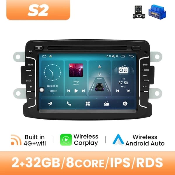 Bil Multimedia Radio, Trådløs Carplay, Android 12