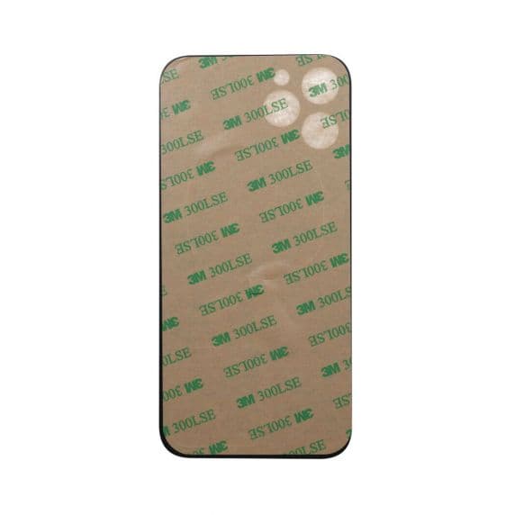 iPhone 12 Pro Max Baksida Glas med Självhäftande tejp – Svart