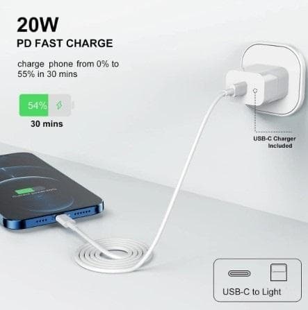 Laturi, joka on yhteensopiva iPhone-virtalähteen kanssa 20W + 2m