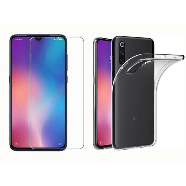 Fodral för Xiaomi Mi 9 Se + Skärmskydd i härdat glas, [Ultra Transparent Soft TPU Gel Silikon]