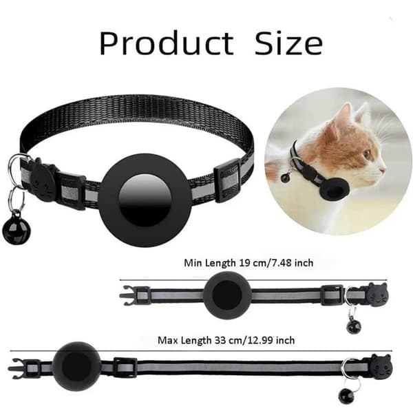 SiGN AirTag halsband för katt & hund - Svart