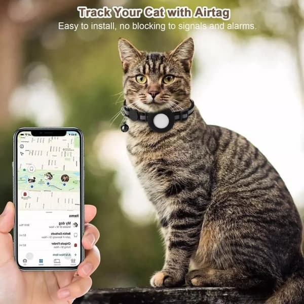 SiGN AirTag halsband för katt & hund - Svart