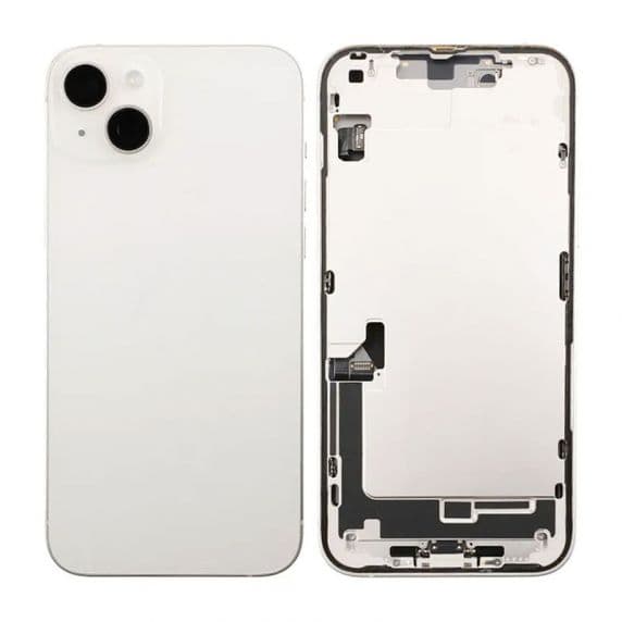Original iPhone 14 Plus Baksida med Komplett Ram - Vit