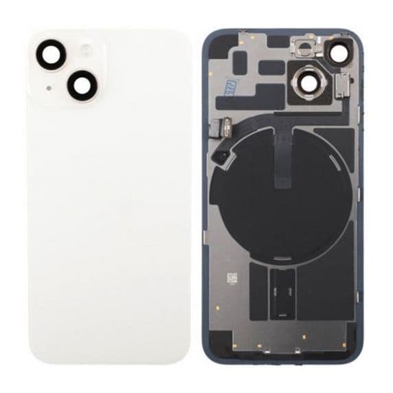 iPhone 14 Baksida Glas med lins samt tejp - Vit