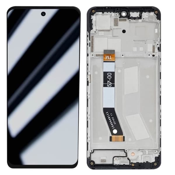 Komplett block för Motorola G73 5G LCD-skärm + pekglas och svart chassi