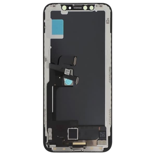 Alcalian LCD-skärm för iPhone XS - AVIZAR - Med svart ram - Härdat glas - Förmonterad - Skärmreparation