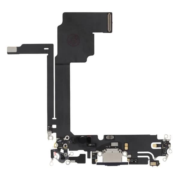 Laddningsanslutning - AVIZAR - iPhone 15 Pro Max - USB C - Mikrofon - Kungen Blå Titan