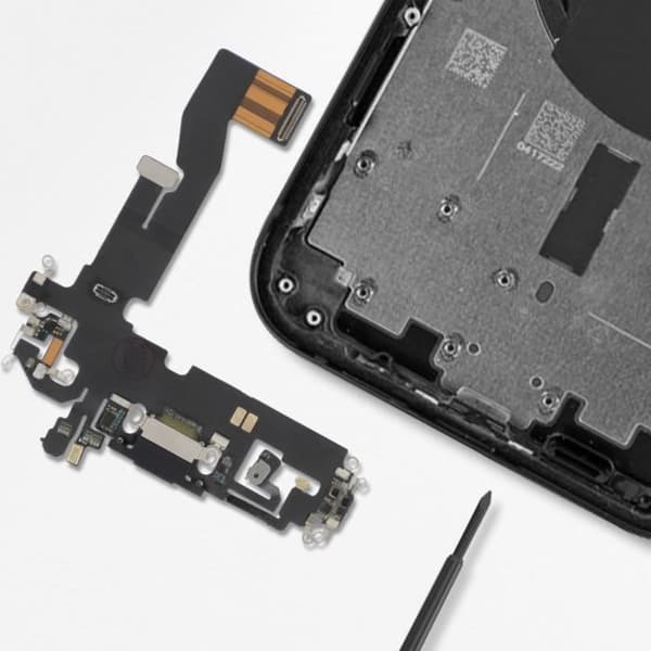 Laddningskontakt för iPhone 12 och 12 Pro, Lightning Port + Mikrofon Svart