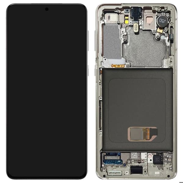 Komplett block Samsung Galaxy S21 LCD-skärm Touchglas Original Samsung vit