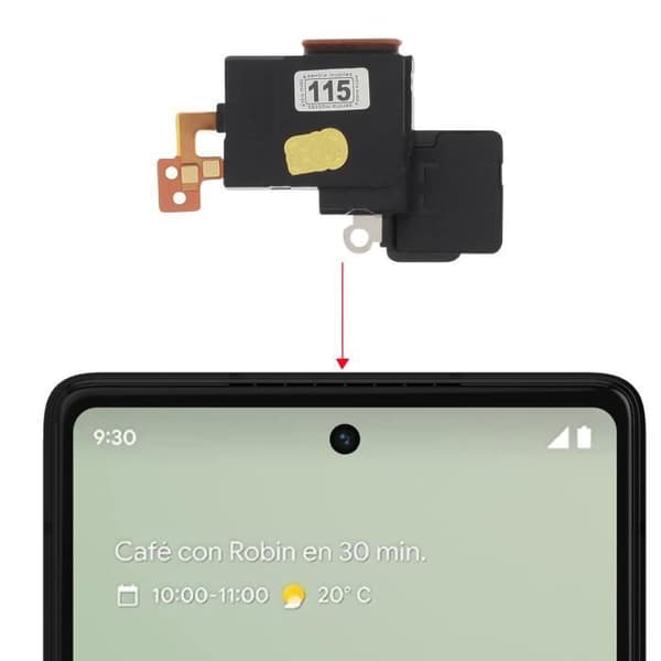 Intern högtalare - RELIFE - för Google Pixel 6a - Svart - Åtgärdar ljudproblem