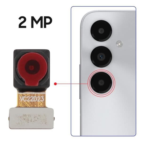 Bakkamera för Galaxy A05s 2MP vidvinkelsensor Original Samsung Black
