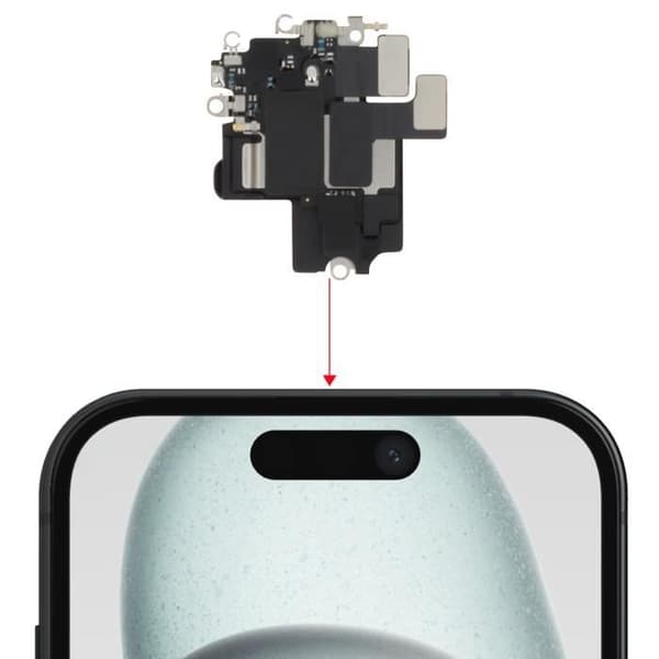 Ersättningshögtalare AVIZAR för Apple iPhone 15 - Svart - CE RoHS-certifierad