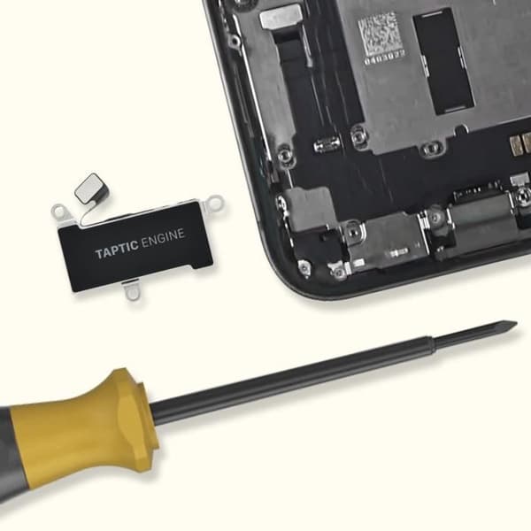 Ersättningsvibrator AVIZAR för Apple iPhone 12 och 12 Pro - Svart - Inbyggd anslutningskabel