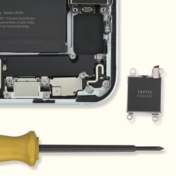 AVIZAR ersättningsvibrator för Apple iPhone 15 Plus - Svart - Integrerad anslutningskabel