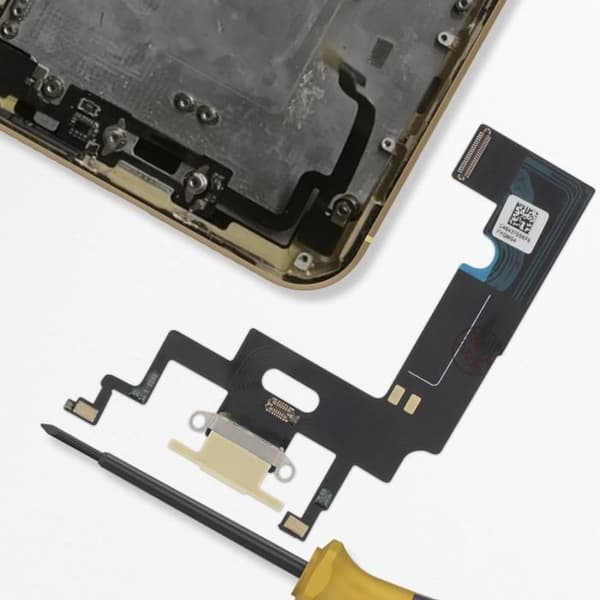 Lightning Laddningskontakt - AVIZAR - iPhone XR - Guld - CE och RoHS-kompatibel - Kabelansluten