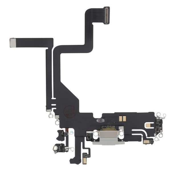 Laddningskontakt - AVIZAR - iPhone 14 Pro - Lightning Port - Mikrofon - Silver