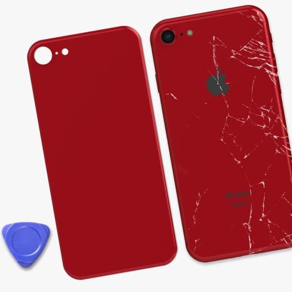 Ersättningsbakruta - AVIZAR - iPhone SE 2020 och 8 - Röd - Vikt: 19 g