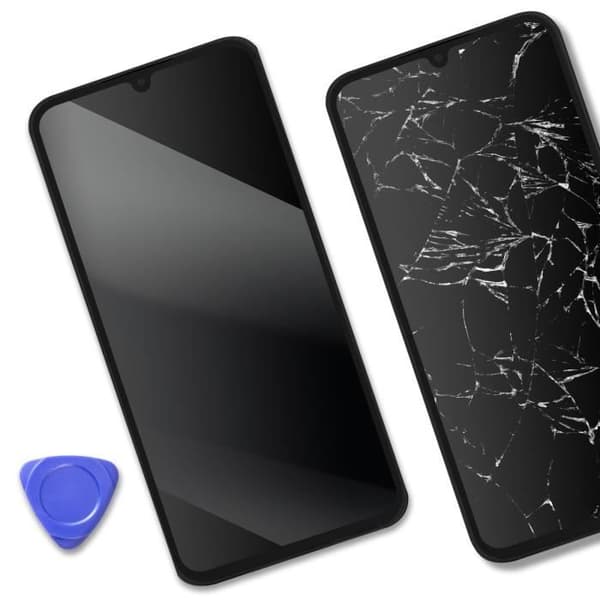 Komplett enhet för Samsung Galaxy A34 5G AMOLED-skärm och svart pekglas