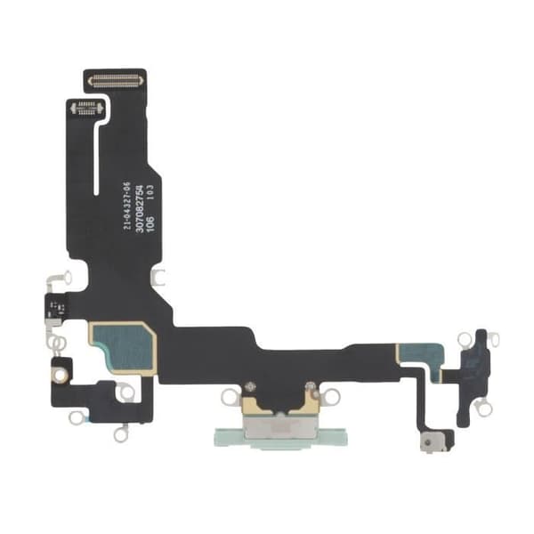 Laddningskontakt AVIZAR för Apple iPhone 15 - USB C-port - Ljusgrön mikrofon