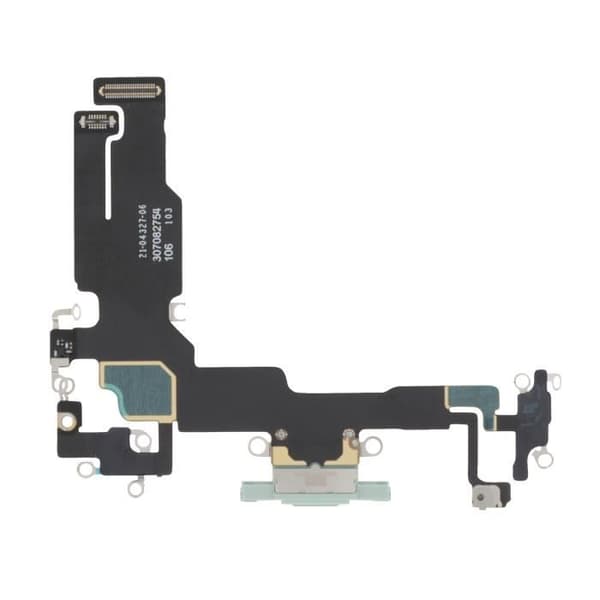 Laddningskontakt AVIZAR för Apple iPhone 15 - USB C-port - Ljusgrön mikrofon