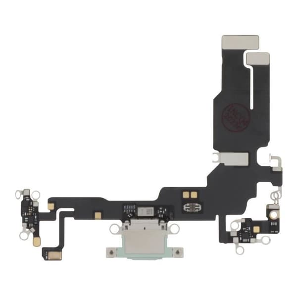Laddningskontakt AVIZAR för Apple iPhone 15 - USB C-port - Ljusgrön mikrofon